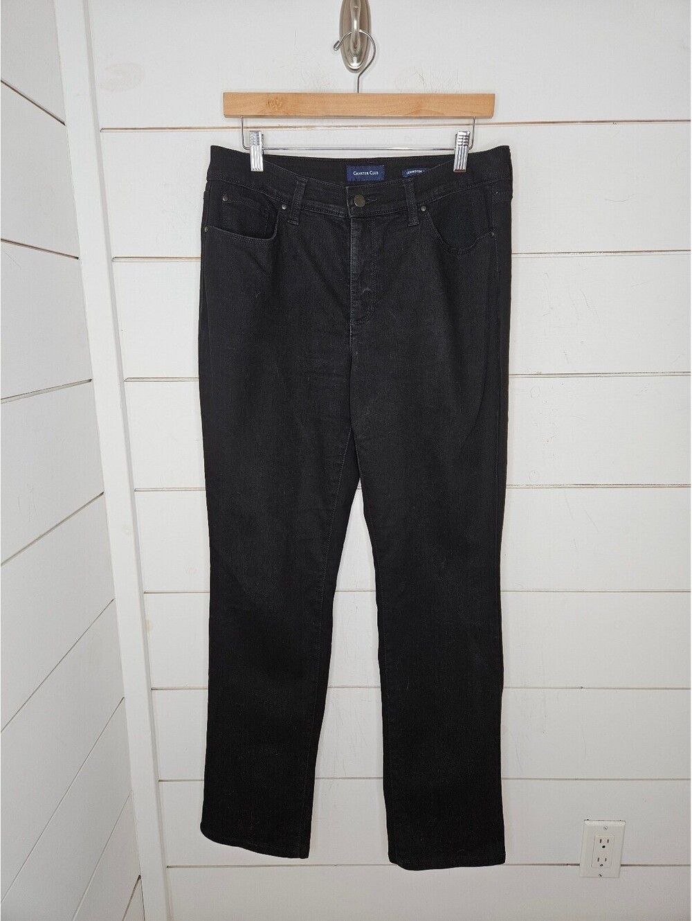 Charter Club Lexington Straight size 12 black denim jeans